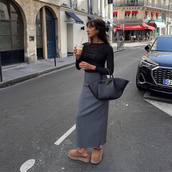 Zara Gray Midi Pencil Skirt ZW Collection - Picture 9 of 17